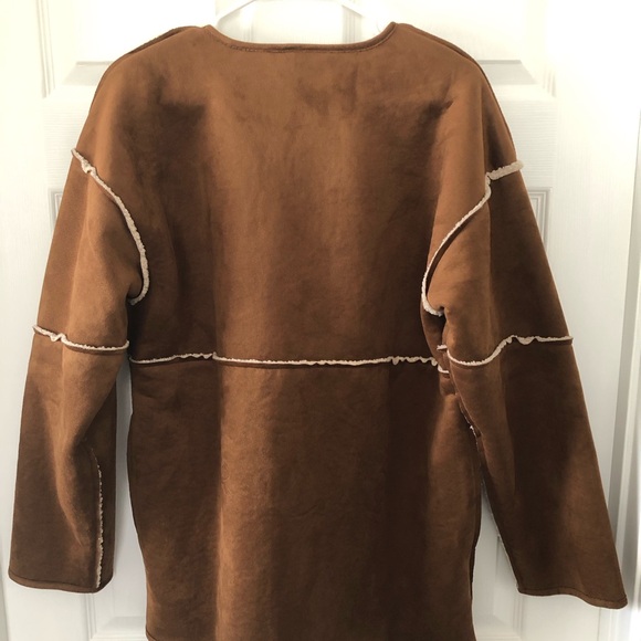 NWT Banana Republic Reversible Sherpa Jacket Cozy Barn Style Size Medium - Picture 3 of 11